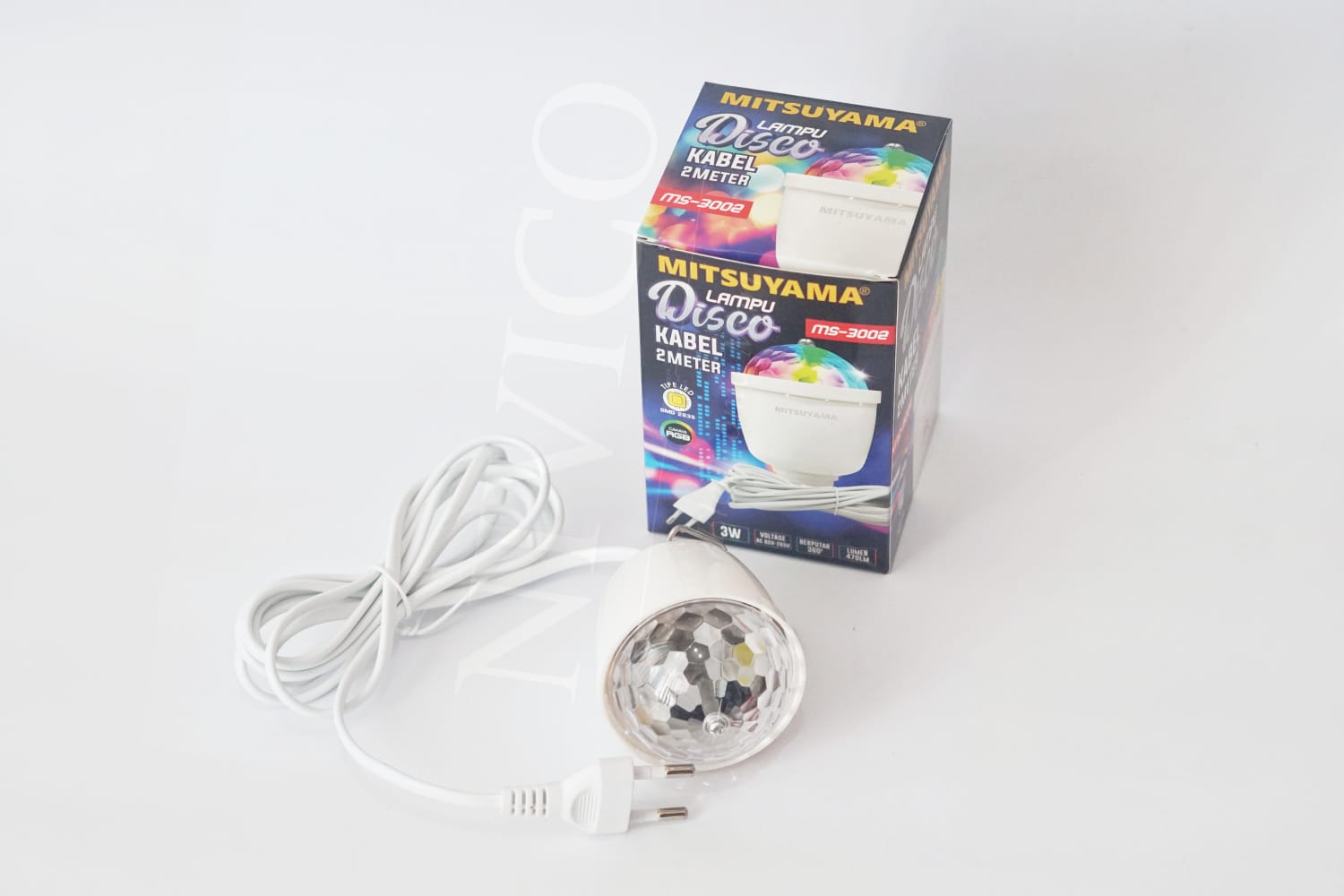 Mitsuyama Lampu Disco MS-3002 Kabel 2 Meter 3W SMD 2835 RGB untuk Dekorasi Rumah dan Pesta